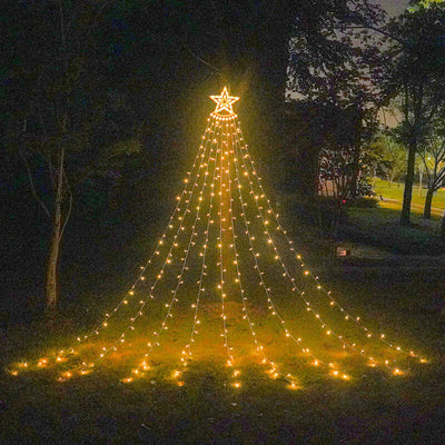 Lumières LED en forme de météores de Noël en cascade d'étoiles 