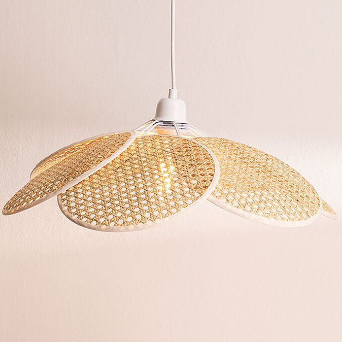Japanischer Wabi-Sabi Rattan 1-Licht Pendelleuchte 