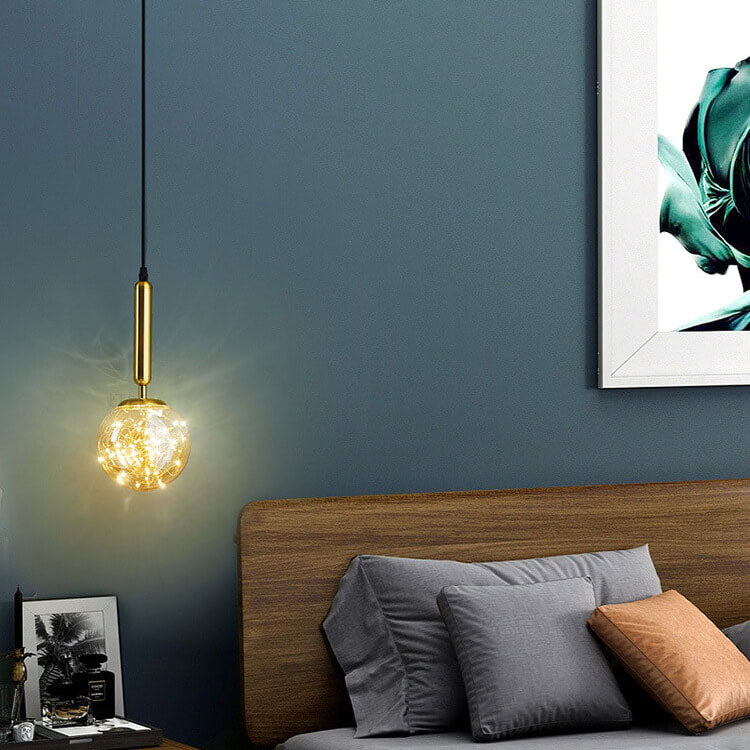 Suspension Luminaire à Une Lumière en Verre Moderne 