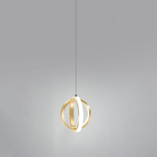 Minimalist Double Round Shape Metal 1-Light LED Pendant Light