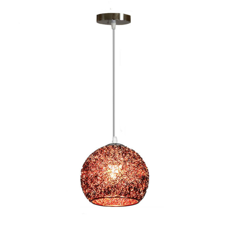 Modern Aluminum Wire 1-Light Dome Pendant Light