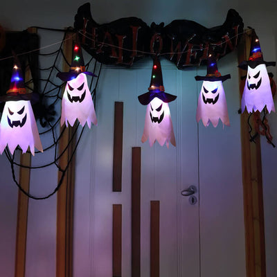 Halloween Ghost Wizard Hut Farbe Licht Stoff 1/5 Licht Batterie USB LED Lichterkette 
