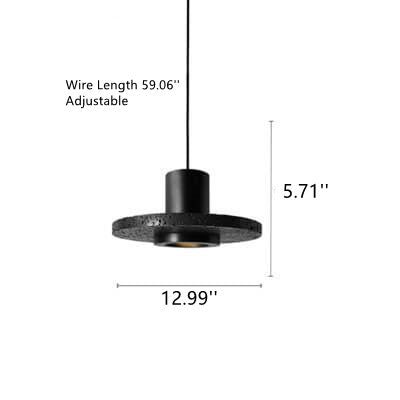Lava Stone 1-Light Adjustable Length Cylinder  Round Base Pendant Light