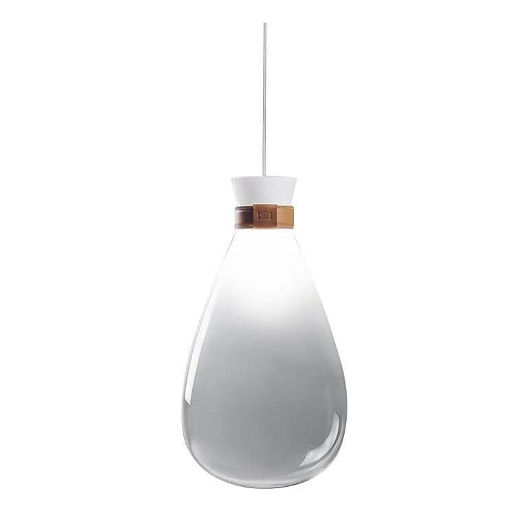 Lampe suspendue LED moderne et créative en verre avec bouteille en forme de goutte d&