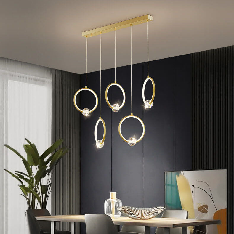 Modern Diamond Ring-Shaped 3/5 Light LED Chandeliers
