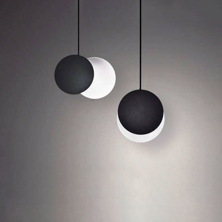 Nordic Creative Circle Moon Rotatable 1-Light LED Pendant Light