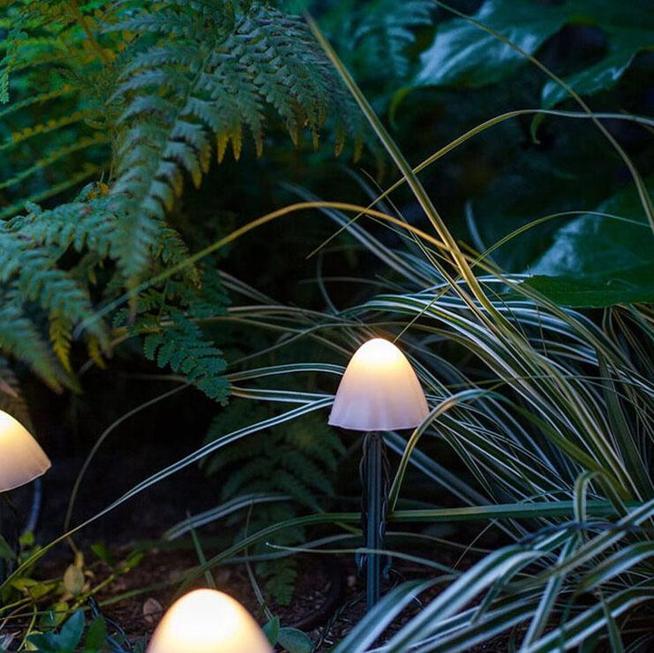 Contemporary Creative Plastic Solar LED Mushroom Lights String Lights For Outdoor Patio