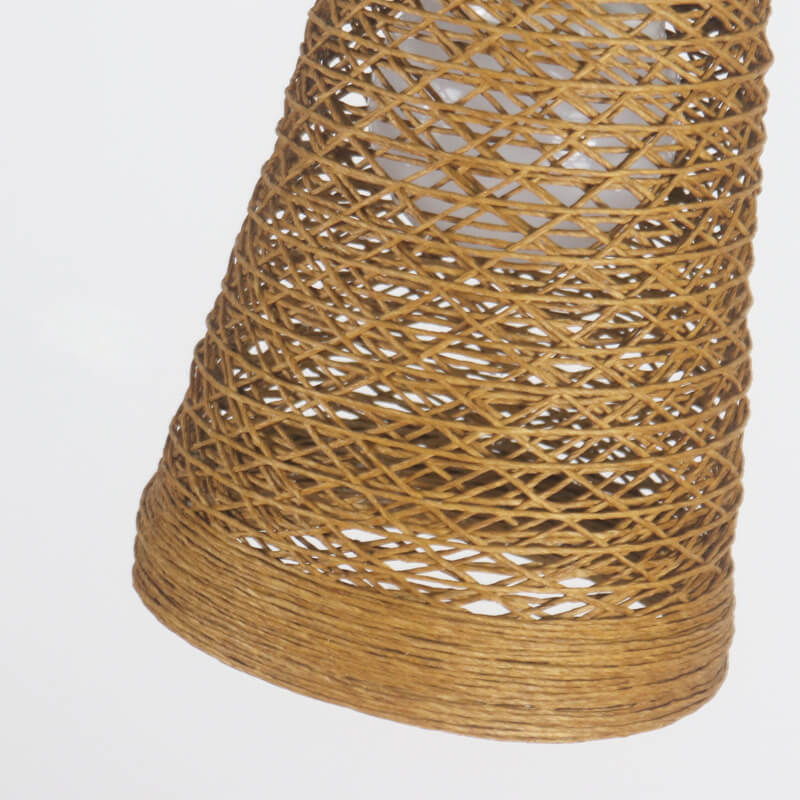 Bamboo Weaving 1-Light Cone LED-Pendelleuchte 