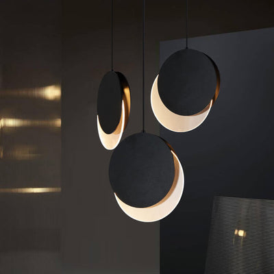 Nordic Creative Circle Moon Rotatable 1-Light LED Pendant Light