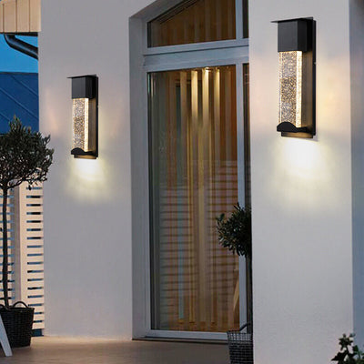 Modern Outdoor Waterproof LED Induction Crystal Outdoor Wall Sconce Lamps