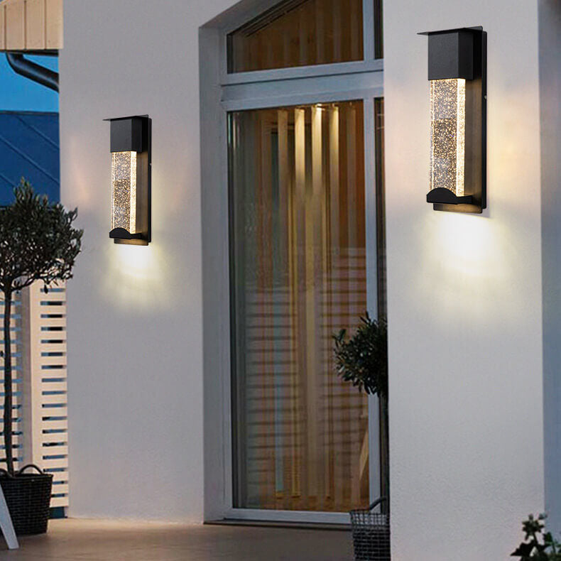 Modern Outdoor Waterproof LED Induction Crystal Outdoor Wall Sconce Lamps