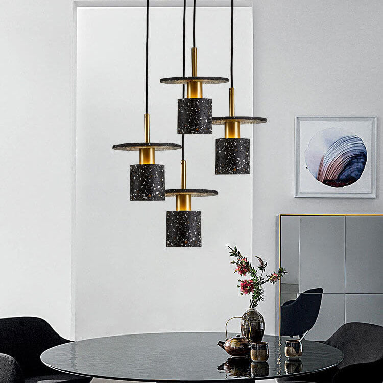 Nordic Terrazzo Cylinder Shape 1-Light Pendant Light