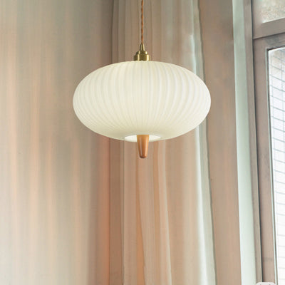 Modern Glass Shade Japanese Style Retro 1-Light Pendant Light