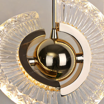 Modern Minimalist Round Crystal 1-Light Flying Saucer LED Pendant Light