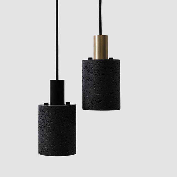 Lava Stone 1-Light Adjustable Length Cylinder Pendant Light