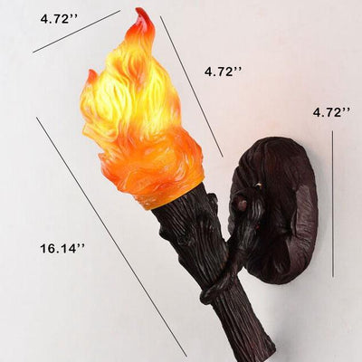 Retro Industrial Resin Torch 1-Light Wall Sconce Lamp