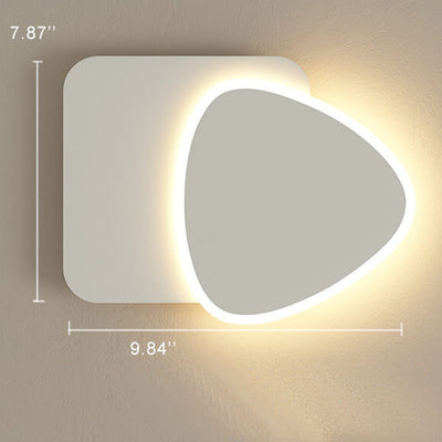 Simple 1-Light LED Round Rounded Triangle Armed Sconce Lamp