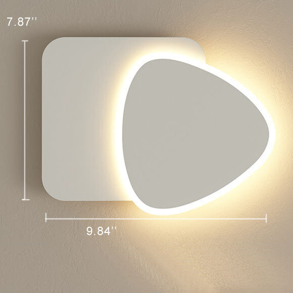 Einfache 1-Licht-LED-Wandleuchte mit rundem, abgerundetem Dreieck 