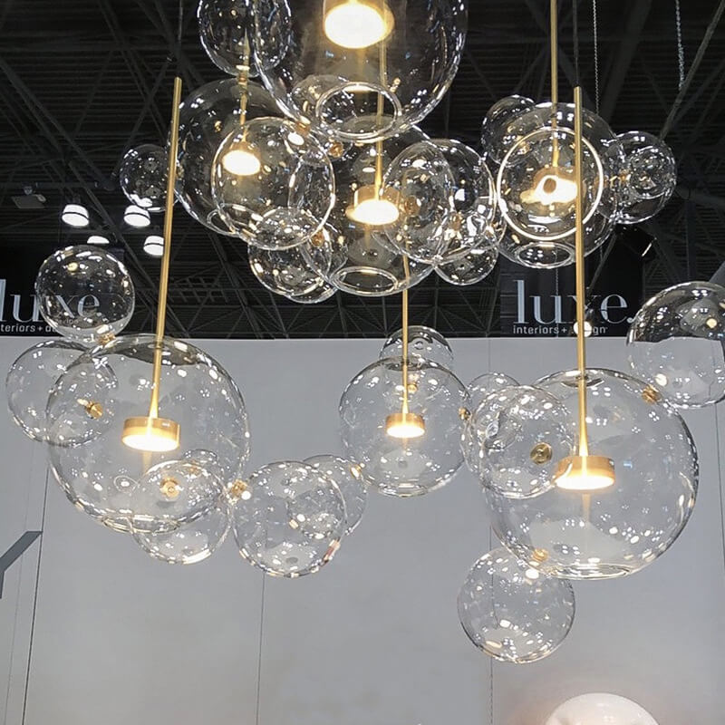 Modern Atom Mickey Head Bubble Glass Ball 1-Light LED Pendant Light