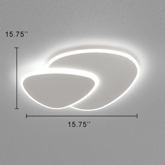 Minimalist 1-Light Two Round Changeable Tunable White LED Flush Mount Lighting