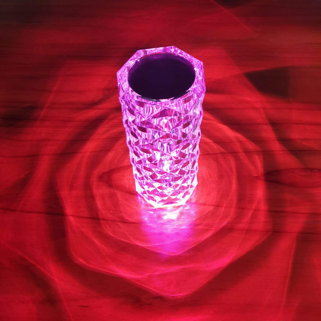 Lampe de table avec télécommande et abat-jour pétale de rose 