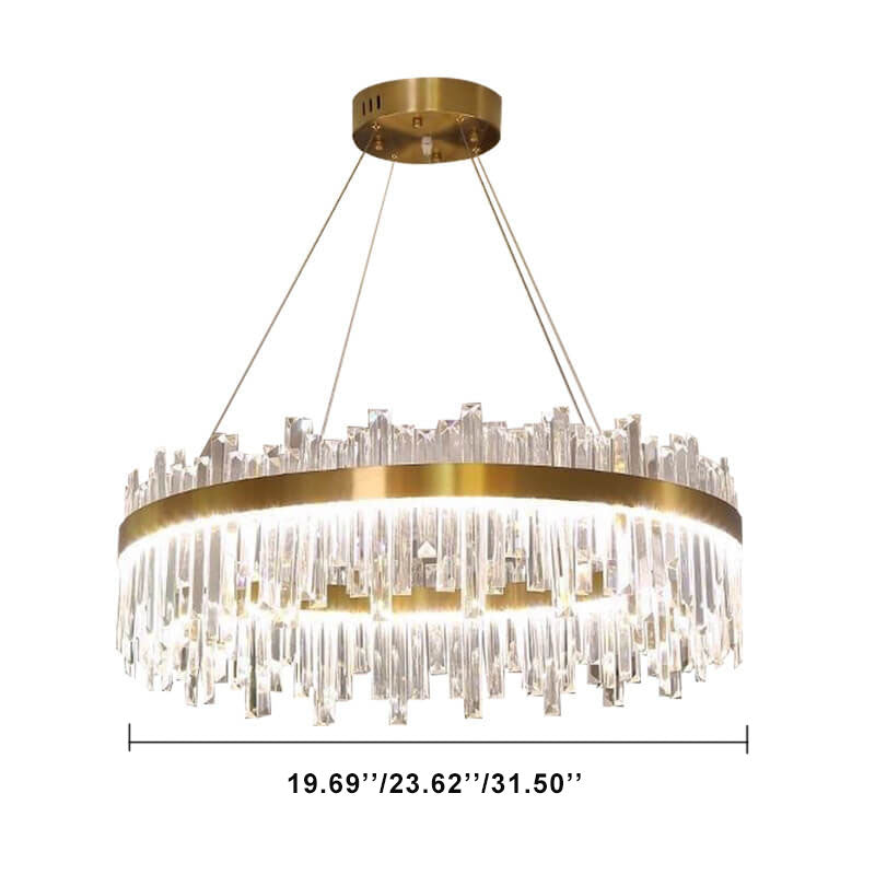 Modern Circle Crystal 1-Light Drum 3 Color Changeable LED Chandeliers