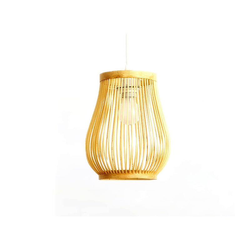 Einfache Birdcage Bamboo Weaving 1-Licht-Pendelleuchte 