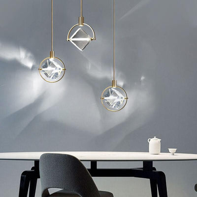 Modern Golden Ring 1-Light LED Pendant Light