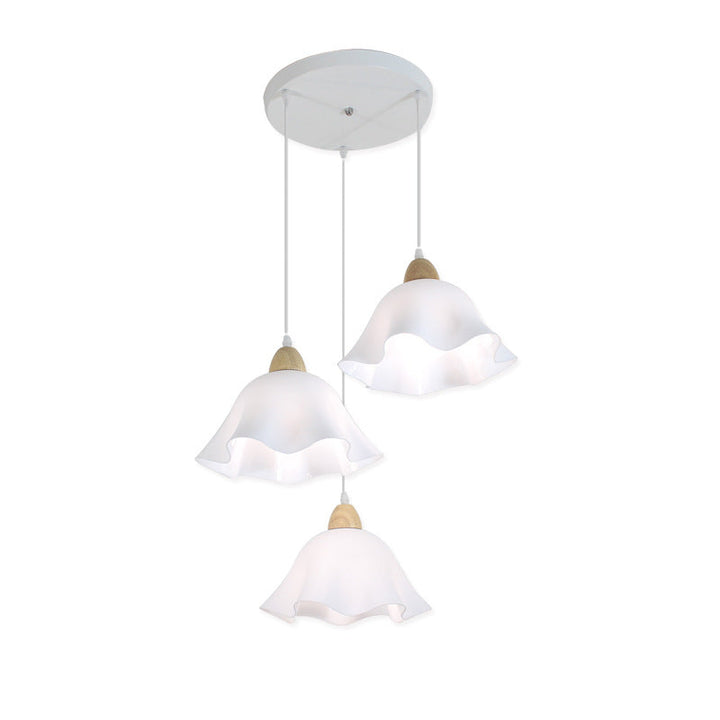 Candelabro Moderno Rústico en Forma de Flor de Madera y Hierro con 1/3 Luces 