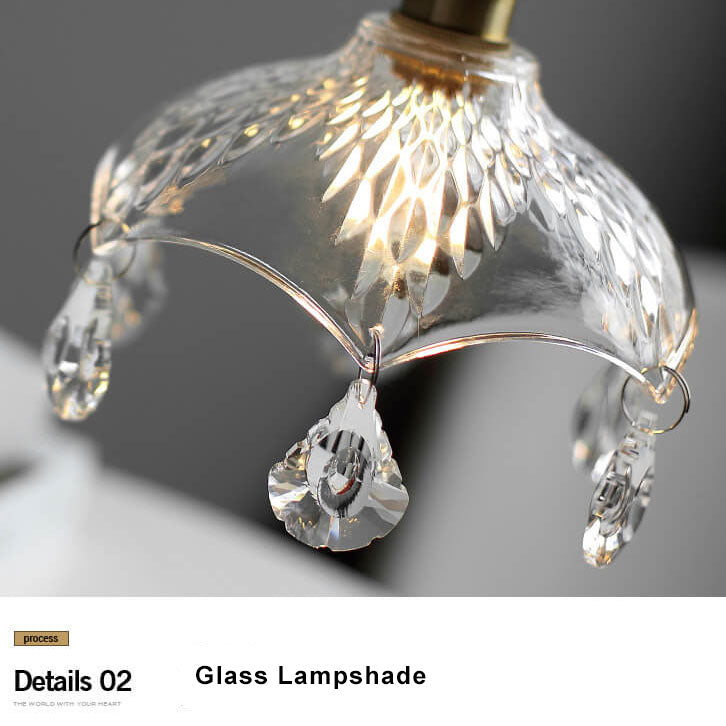 Vintage Clear Glass1-Light Flower Pendant Light