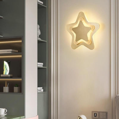 Modern 1-Light Pentagram Shade Star LED Sconce Lamp