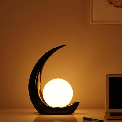 Creative Crescent Night Resin 1-Licht-Tischlampen 