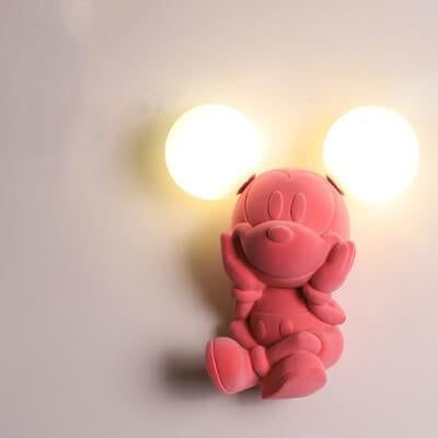 Cartoon Mickey Minnie Resin 2-Light Wall Sconce Lamps