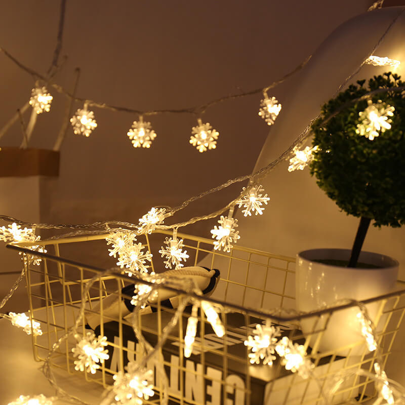 LED-Lichterketten Weihnachts-Schneeflocke Bunte 20 Licht LED Wasserdichte Außenlichterkette 