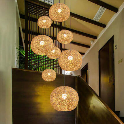 Wicker ball lamp hotsell