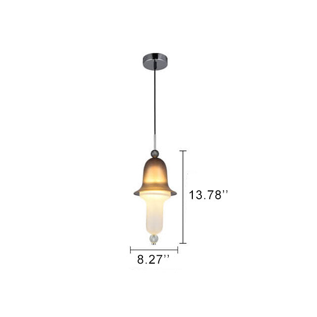 Simple Creative Colorful Bell Glass 1-Light LED Pendant Light