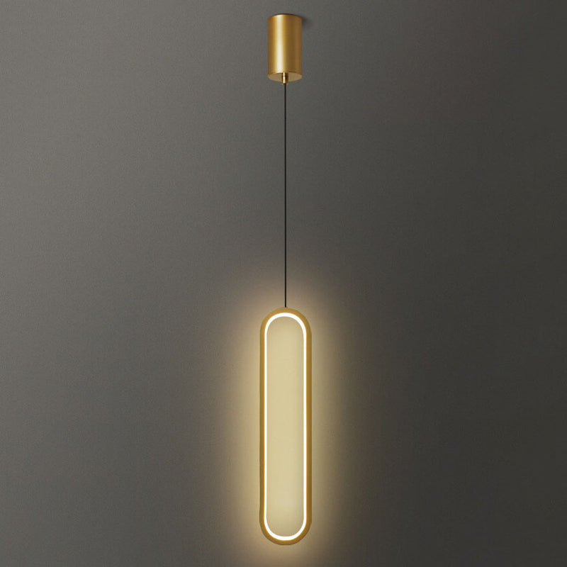 Modern Copper Long Ring 1-Light LED Pendant Light
