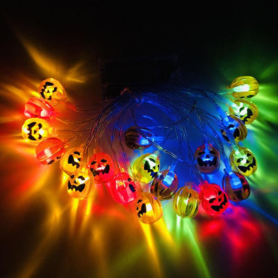 Halloween Orange Pumpkin 10/20 Light Battery Solar LED Light Decorative Plastic String Light