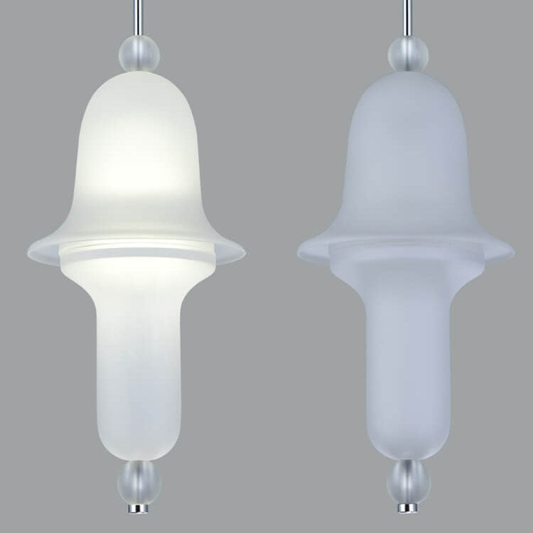 Simple Creative Colorful Bell Glass 1-Light LED Pendant Light