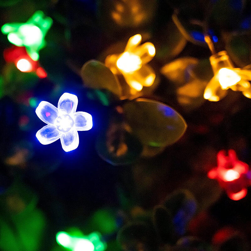 LED Solar Sakura String Lichter Wasserdichte Outdoor Feenblumenlichter 