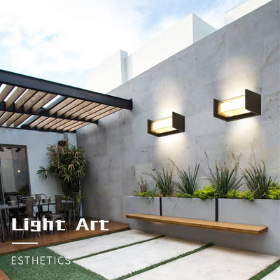 Modern Waterproof Rectangular LED 1-Light Outdoor Wall Sconce Lamp