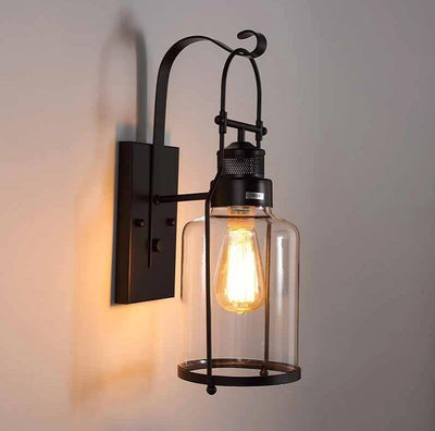 Vintage 1-Light Lantern Wall Sconce Lamps