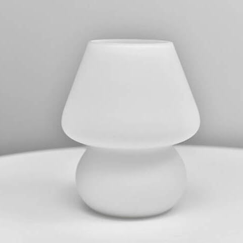 Lampe de Table de Nuit à LED 1 Lumière Champignon en Verre Créatif Rétro 