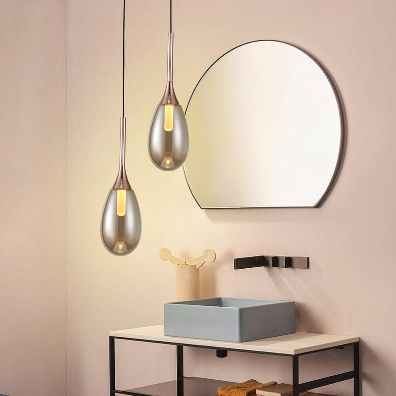 Nordic Minimalist Glass Teardrop 1-Light LED Pendant Light