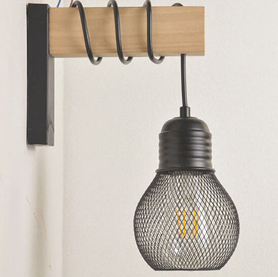 Vintage Loft Mesh Shade Birnenform 1-Licht-Wandleuchte 