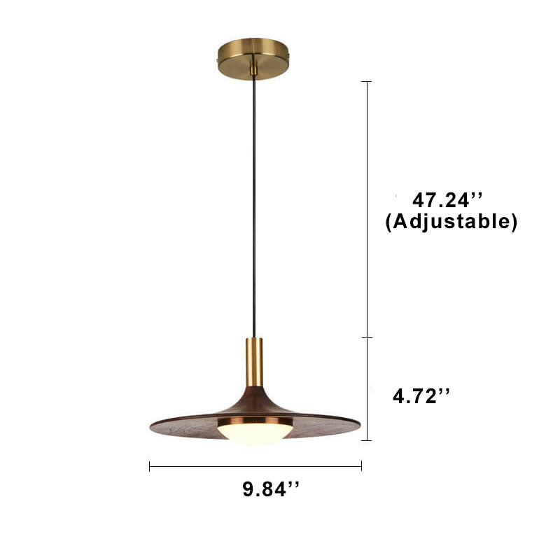 Modern Black Walnut LED Pendant Light