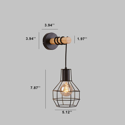 Kreative schmiedeeiserne Käfigform 1-Licht-Wandleuchte 