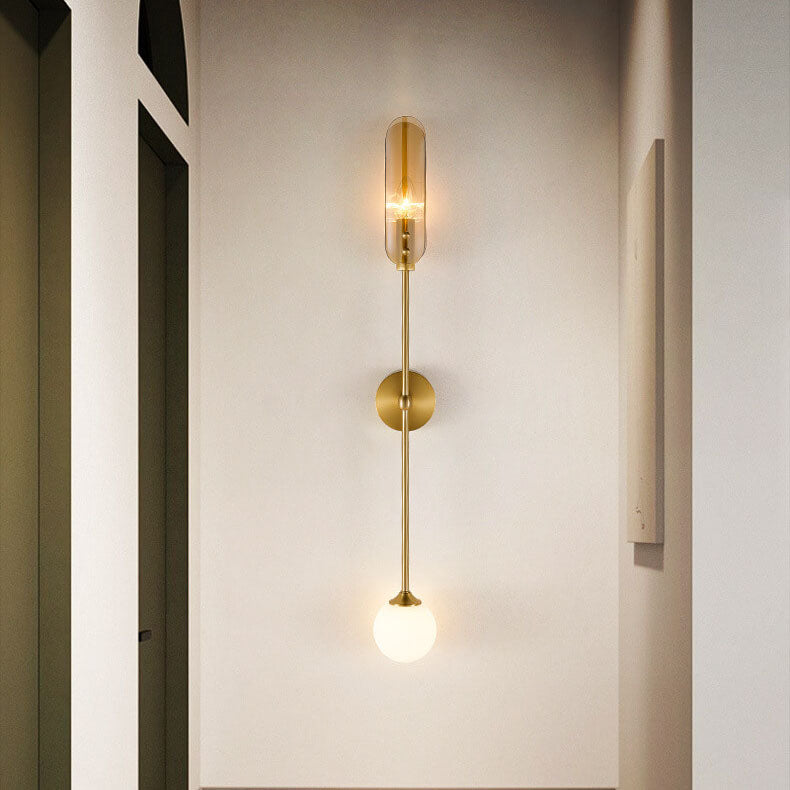 Modern Glass Ball 2-Light Sconce Lamp