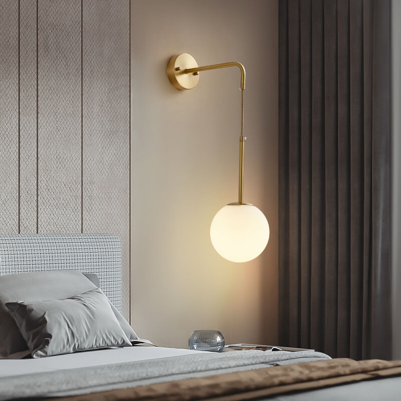 Lampe applique globe 1 lumière en verre moderne 
