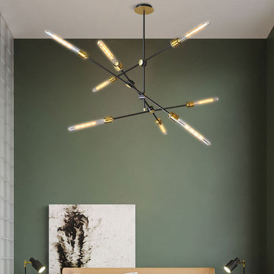 Industrial Retro Black Metal Spoke 6/8/12  Light Chandeliers